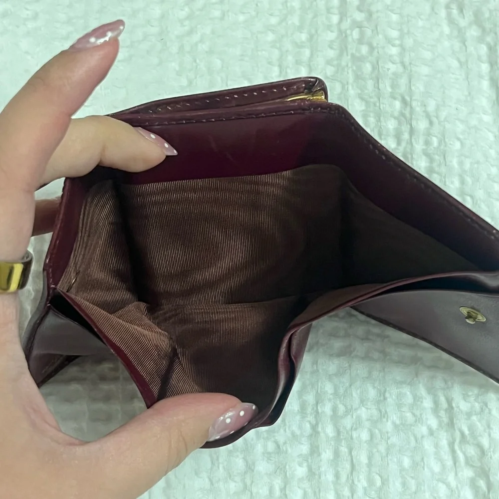 Vintage GUCCI Maroon/Burgundy Kisslock Wallet Coin Purse